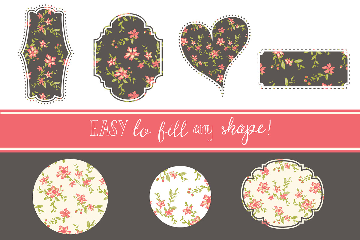 Seamless Vintage Floral Patterns preview 4