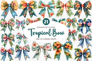 Preppy Tropical Bow PNG, an Illustration by SinaCreation