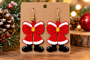 Christmas Gnome Earrings Laser Cut, a Seasonal Illustration by Canvas Craft (Thumbnail 4 of 4)