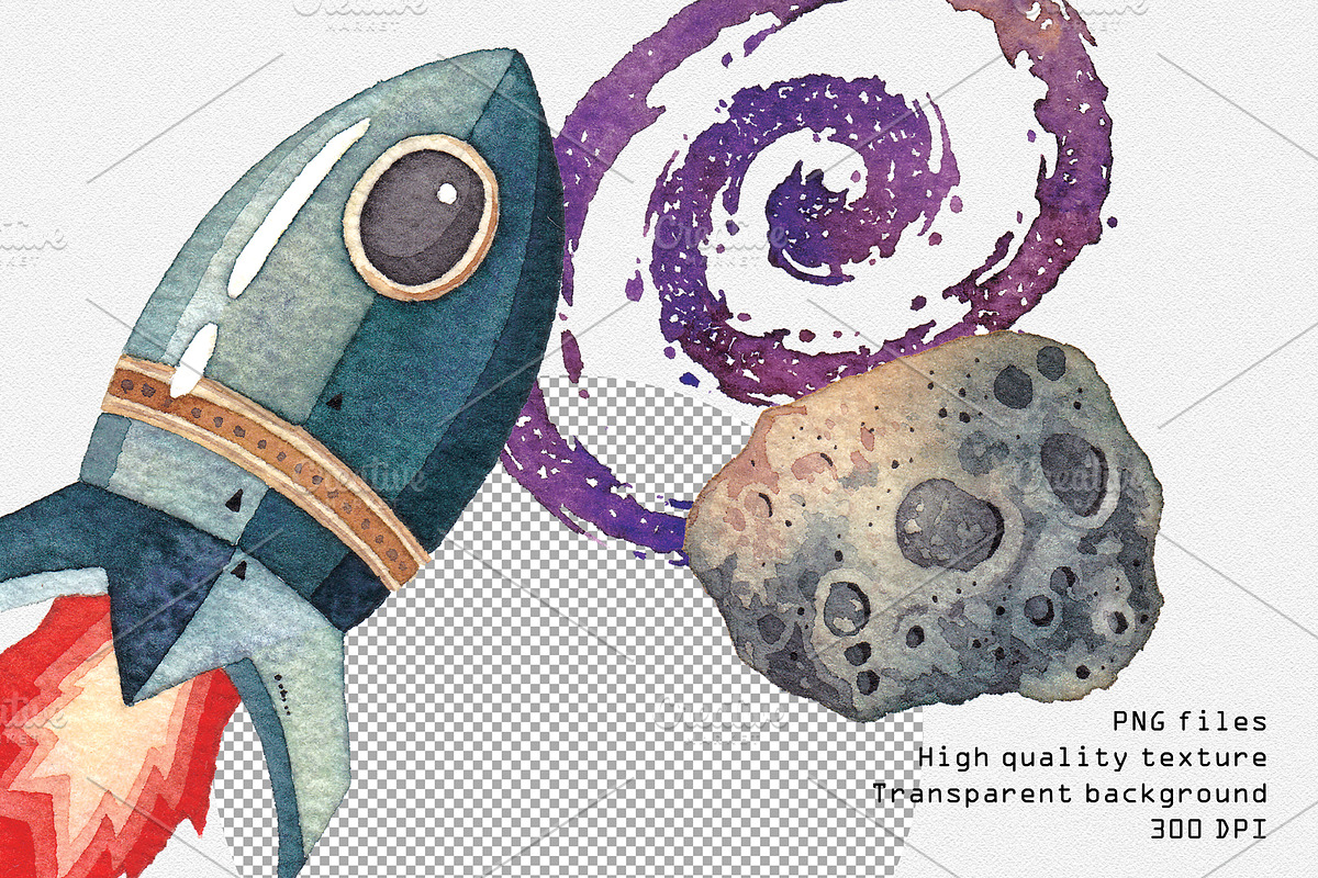 Astronomical (Watercolor Clip art), an Illustration by Soir Creative (Photo 2 of 5)
