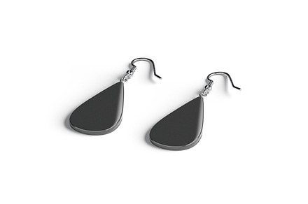 Black Drop Earring Jewelry 3D Model, an Object 3D Model by rebrandy