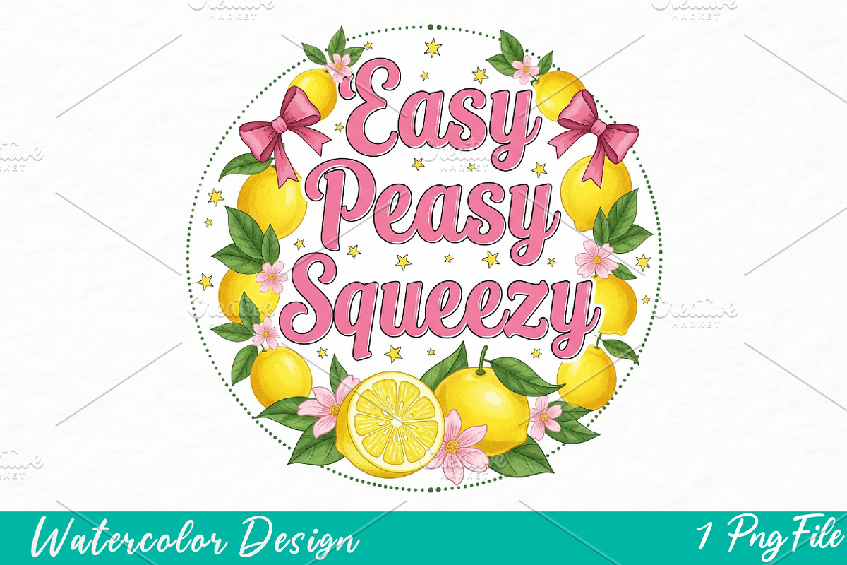 Preppy Lemon Summer Png, Lemon png, an Illustration by Watercolor design (Photo 1 of 3)