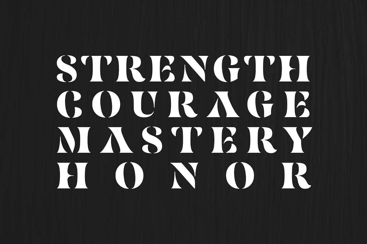 Avestrage - Stencil Serif, a Serif Font by Mokatype Studio (Photo 3 of 11)