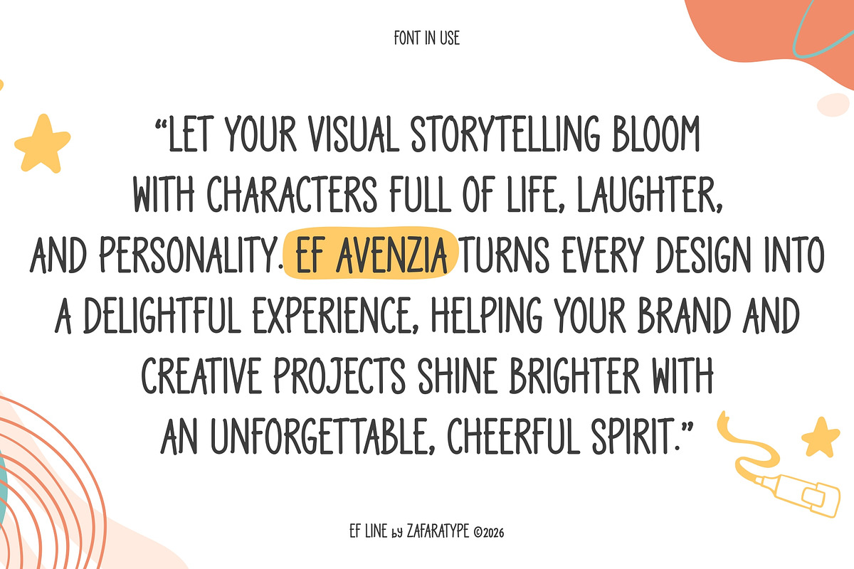 EF Avenzia, a Handwritten Font by Zafara Studios (Photo 5 of 6)