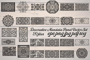 Decorative Mandala Panel Vector Set, a Decorative Illustration by Designer_Momina