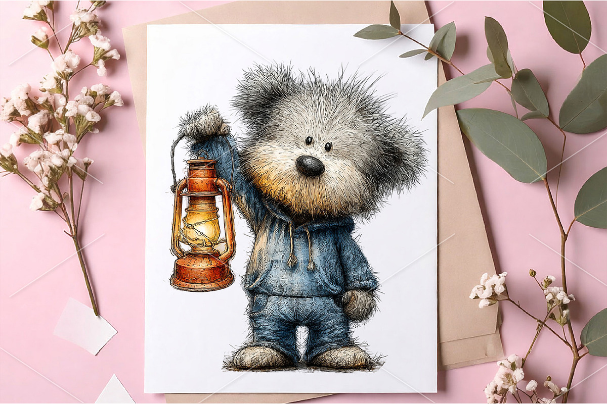 Whimsical Summer Teddy Bear Clipart, a Seasonal Illustration by Canvas Craft (Photo 6 of 6)