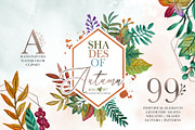 Autumn Leaves Watercolor Clipart, an Illustration by Oh Darling Graphics (Thumbnail 1 of 9)