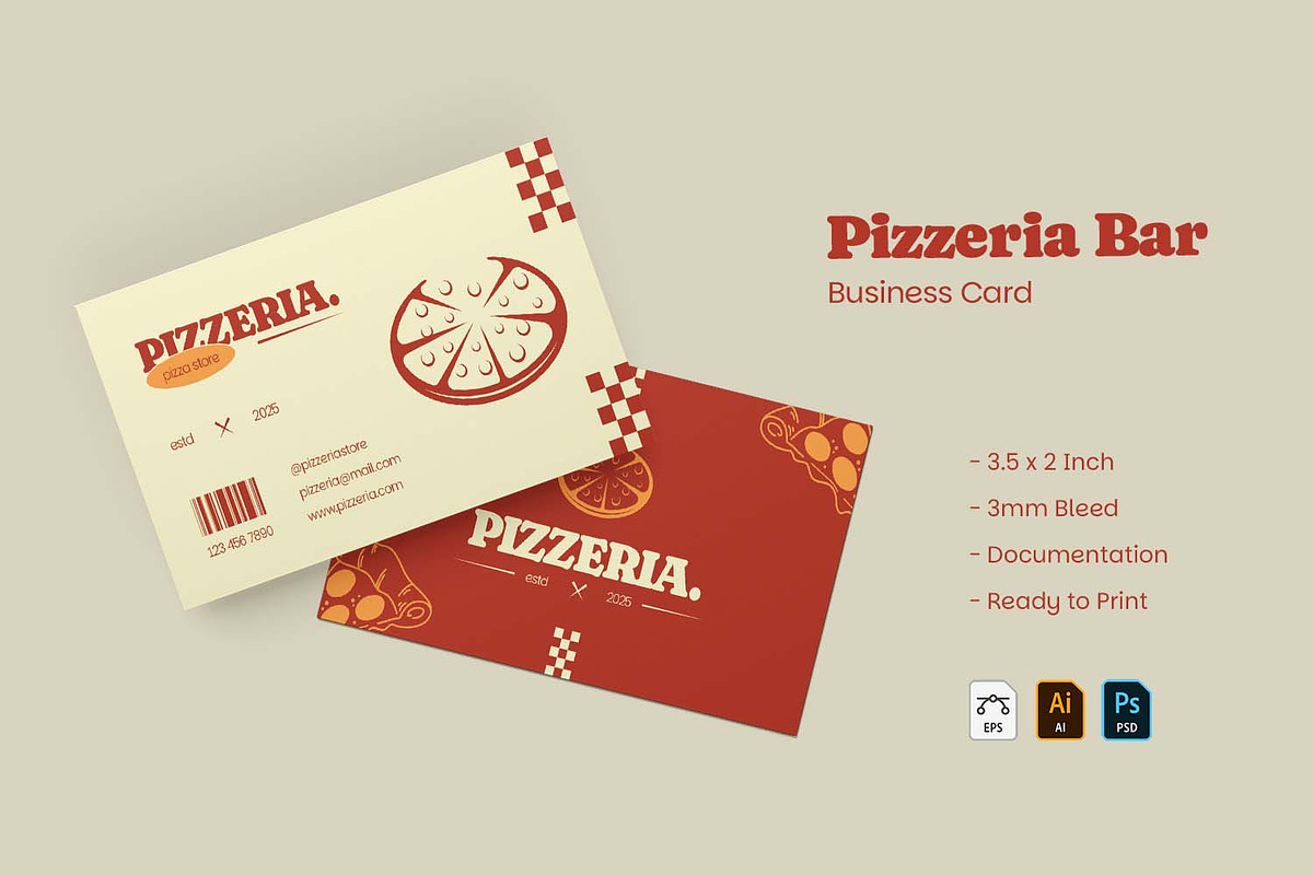 Pizzeria - Business Card, a Business Card Template by VUNIRA (Photo 2 of 3)
