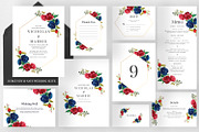 Burgundy & Navy Wedding Suite, an Invitation Template by Azka Creative (Thumbnail 1 of 5)