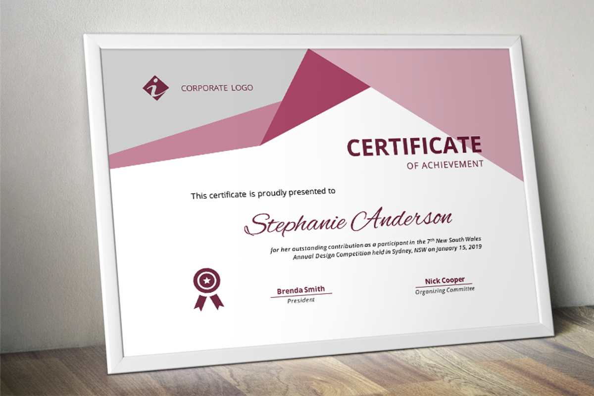 Word docx certificate template, a Stationery Template by Inkpower (Photo 1 of 6)