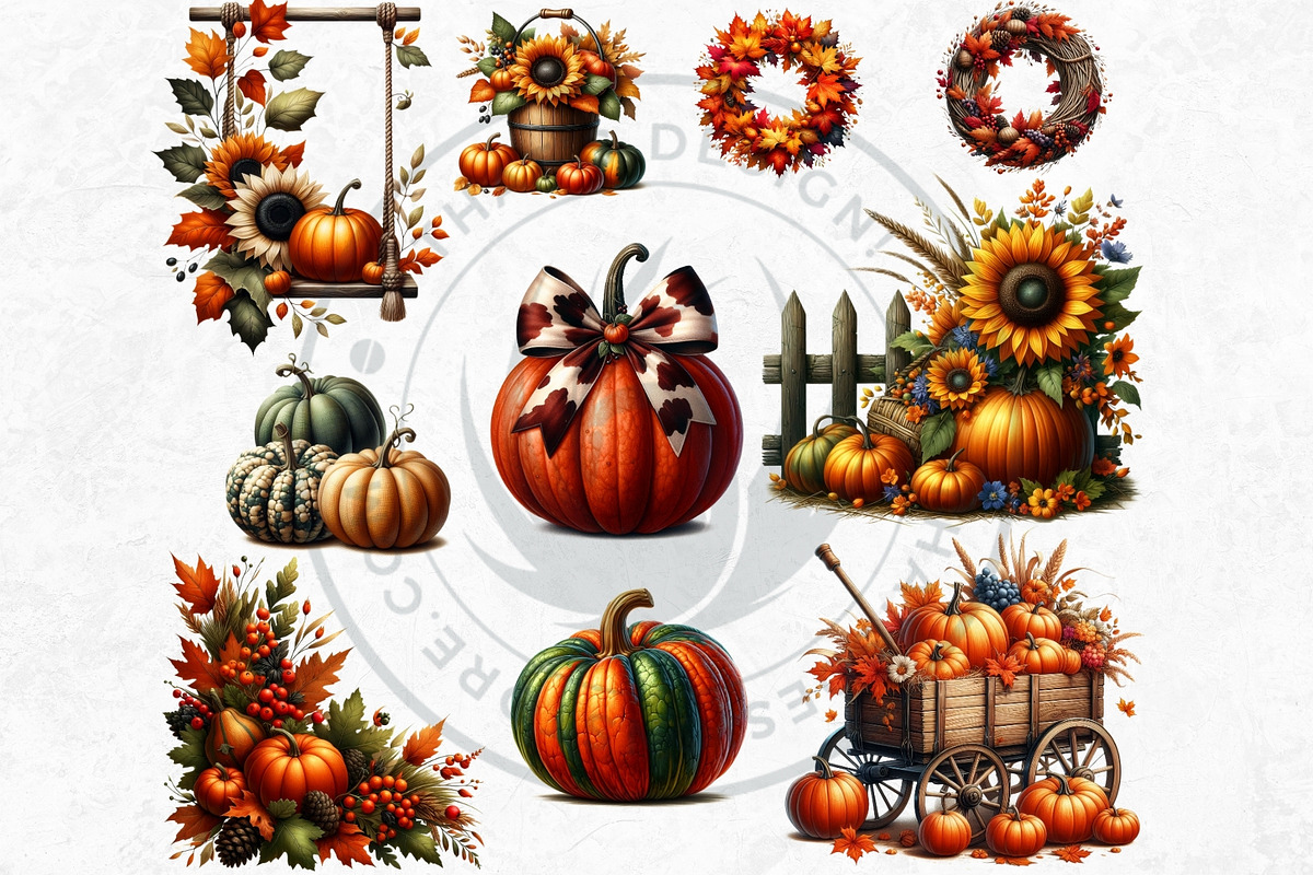 Rustic Harvest Fall clipart set, a Seasonal Illustration by ThatsDesignArt (Photo 7 of 10)