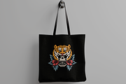 Tiger and Skull with Flowers, an Object Illustration by nomlimo.com (Thumbnail 2 of 3)