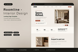 Interior Design Landing Page, an UI Kit Template by Pitchlook.Studio