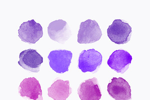 Big Set Watercolor Vector Stains