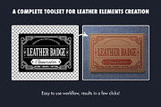 Leather Badge Photoshop Actions, an Action Add-On by Blacknull (Thumbnail 2 of 12)