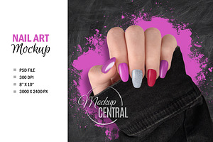 Finger Nail Mockup, Hand Manicure