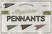 Vintage Camp Pennants Set | Part 2, an Illustration by JeksonGraphics (Thumbnail 1 of 11)
