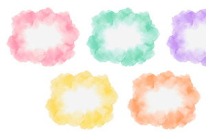 Watercolor Borders Clipart Set