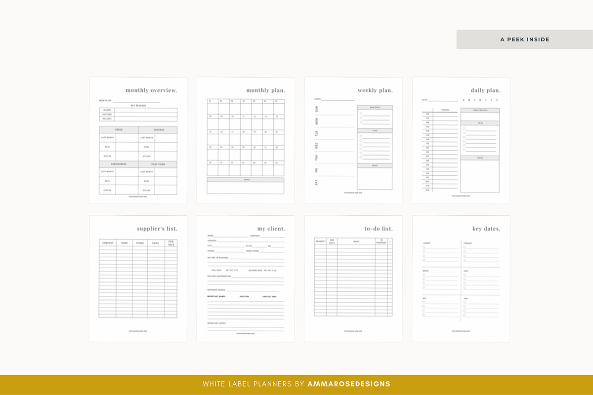 White Label Business Planner, a Stationery Template by ammarosedesignsllc (Photo 5 of 10)