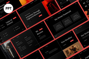 Black Gradient Portfolio PPT