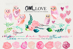 OWL Love Watercolors