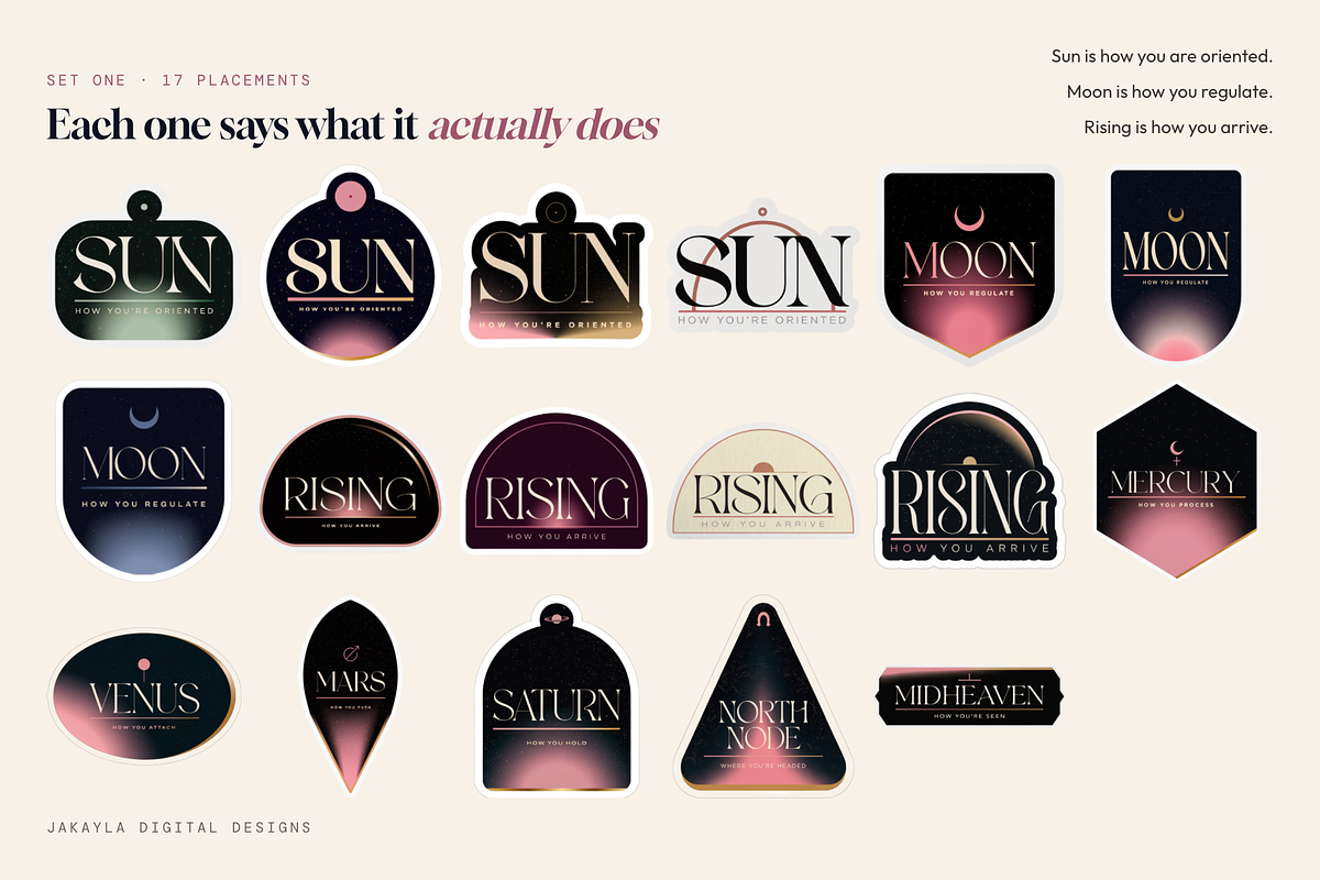 75 Birth Chart Astrology Stickers, an Object Illustration by Jakayla Digital Co (Photo 12 of 18)