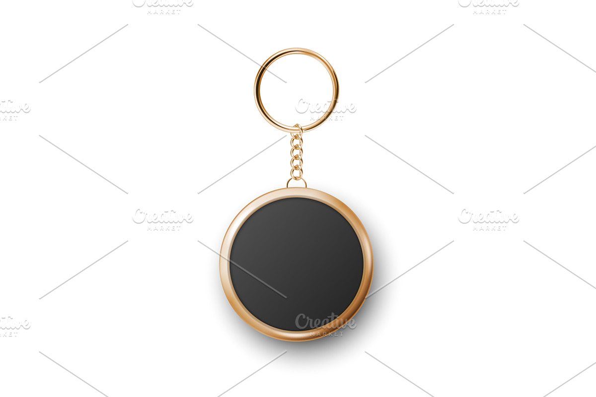Vector Keychain with Ring and Chain., an Object Graphic by Gomolach (Photo 3 of 5)
