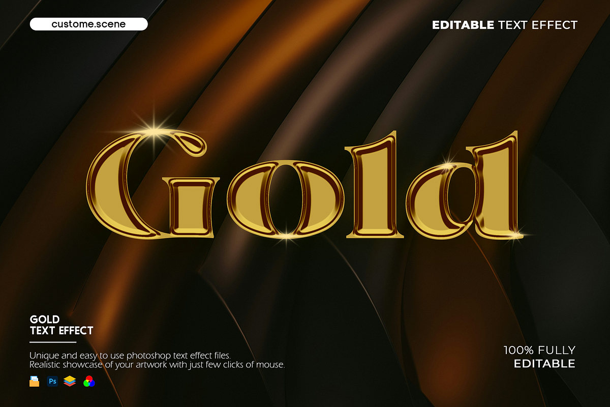 Gold Text Effect, a Layer Style Add-On by Custom.scene