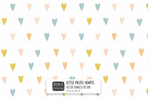 Little Pastel Hearts Vector Pattern