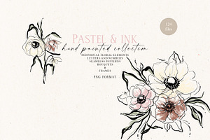 Pastel And Ink - Floral Collection