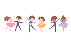 Cartoon dance kids couples. Young, a Person Illustration by YummyBuum