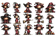 Whimsical Halloween Witch PNG, a Seasonal Illustration by Nicolle's Colorful Art (Thumbnail 2 of 5)
