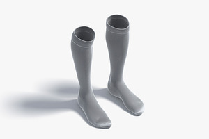 White Knee High Socks 3D Model