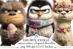 Whimsical Easter Grumpy Animal, an Illustration by Designking
