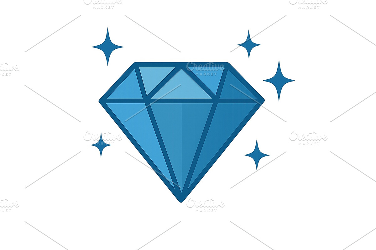 Beautiful blue diamond with, an Illustration by ZinetroN