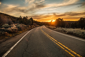 Scenic asphalt country road