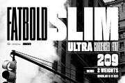 Fatbold Slim - Ultra Condensed Font, a Sans Serif Font by ikiiko (Thumbnail 1 of 7)