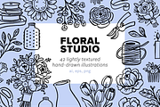 Hand Drawn Floral Studio, an Illustration by rabeccky (Thumbnail 1 of 7)