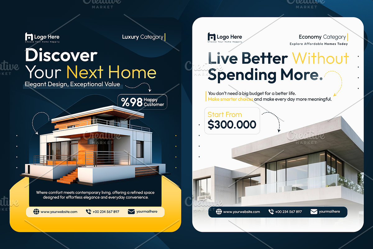 Real Estate Social Media Templates, a Social Media Template by OnurDemircan (Photo 4 of 4)