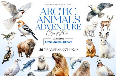 Arctic Animals Adventure, an Animal Illustration by BrushstrokeArtGB
