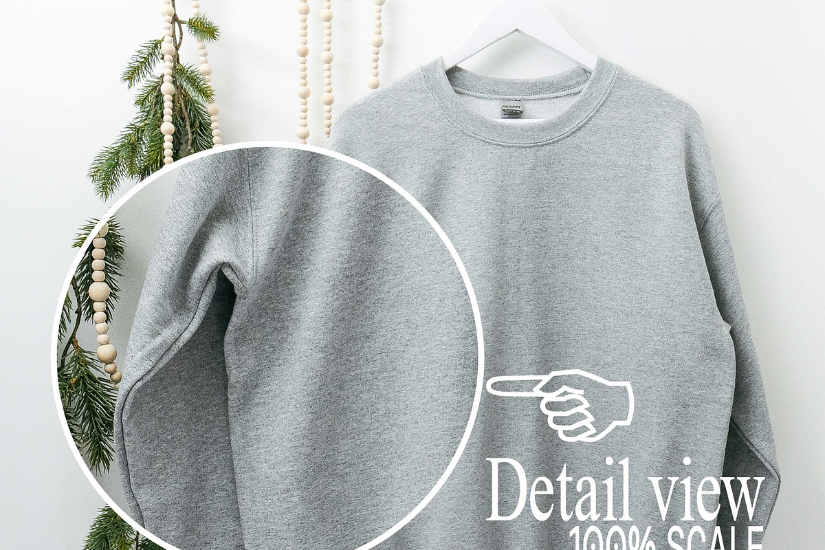 Sport Grey Gildan 18000 Mockup x3, a Shirt Mockup by Uncommon Mockups (Photo 3 of 7)