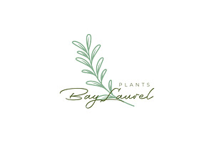bay laurel plant feminine logo, a Branding & Logo Template by devastd