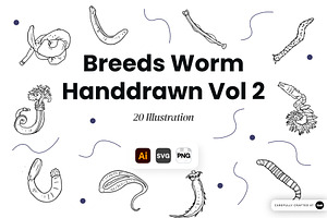 Breeds Worm Hand-Drawn Vol. 2, an Animal Illustration by SLAB! Design