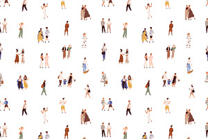 People Walking Seamless Patterns