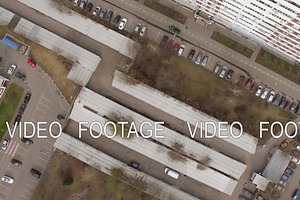 Aerial View Of Sleeping Buildings And Complexes With Yard And Playground