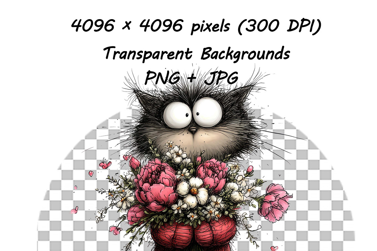 Whimsical Cat Valentine Clipart Set, an Animal Illustration by one-touch (Photo 17 of 19)