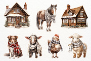 Winter Farm Clipart Bundle PNG, a Decorative Illustration by Maysa Art (Thumbnail 4 of 7)