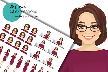 Business mature woman kit, a Technology Illustration by Volha Hlinskaya