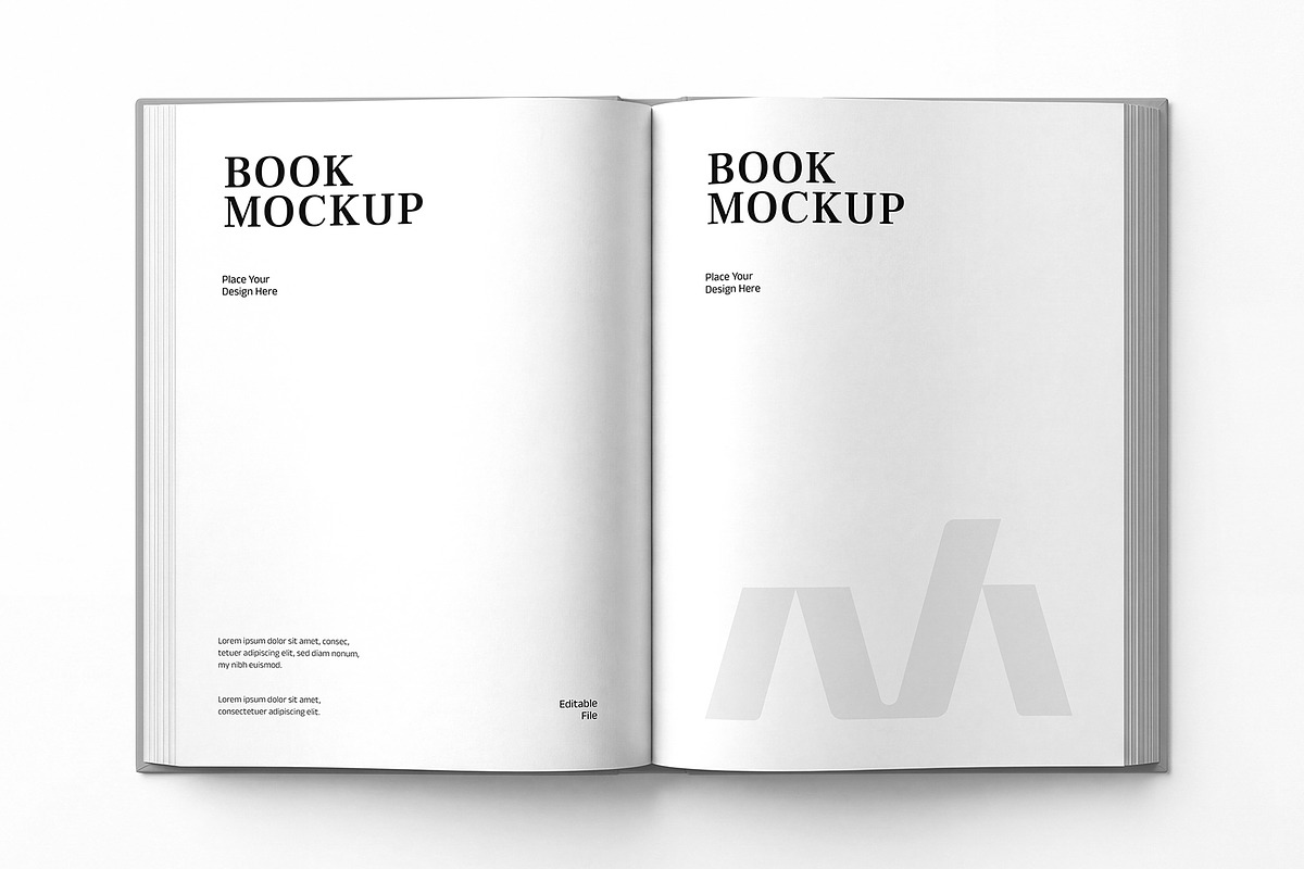Open Spread Book PSD Mockup, a Books & Magazine Mockup by graphypix (Photo 3 of 4)
