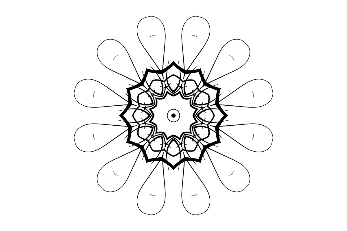 Black and White Mandala Patterns Set, a Decorative Illustration by NJ Himel (Photo 75 of 101)